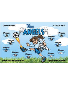 Blue Angels Soccer 9oz Fabric Team Banner E-Z Order