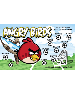 Angry Birds Soccer 9oz Fabric Team Banner E-Z Order