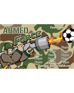 Armed Force Soccer 9oz Fabric Team Banner E-Z Order