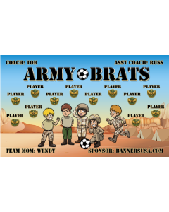 Army Brats Soccer 9oz Fabric Team Banner E-Z Order