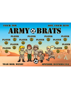 Army Brats Soccer Fabric Team Banner E-Z Order