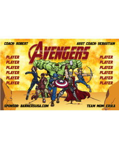 Avengers Soccer 9oz Fabric Team Banner E-Z Order