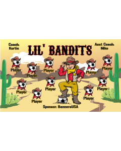 Lil' Bandits Soccer 9oz Fabric Team Banner E-Z Order