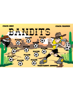 Bandits Soccer 9oz Fabric Team Banner E-Z Order