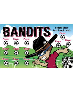 Bandits Soccer 9oz Fabric Team Banner E-Z Order