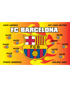 Barcelona FC Soccer 9oz Fabric Team Banner E-Z Order