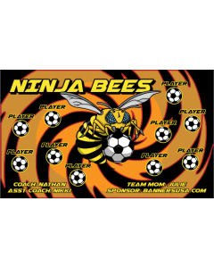 Ninja Bees Soccer 9oz Fabric Team Banner E-Z Order