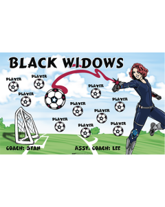 Black Widows Soccer 9oz Fabric Team Banner E-Z Order