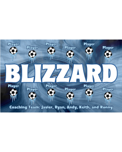 Blizzard Soccer 9oz Fabric Team Banner E-Z Order