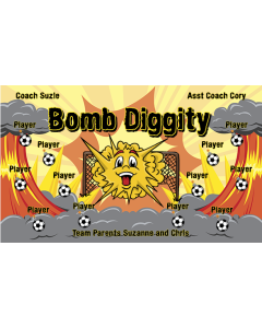 Bomb Diggity Soccer 9oz Fabric Team Banner E-Z Order