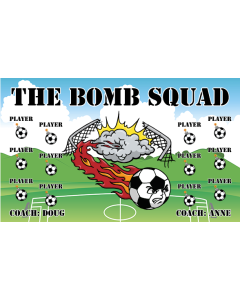 Bomb Squad Soccer 9oz Fabric Team Banner E-Z Order