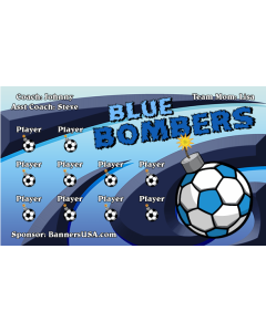 Blue Bombers Soccer 9oz Fabric Team Banner E-Z Order