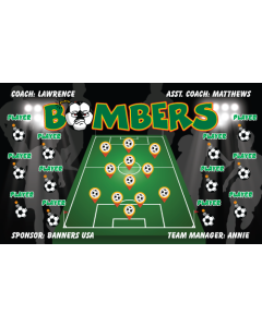 Bombers Soccer 9oz Fabric Team Banner E-Z Order