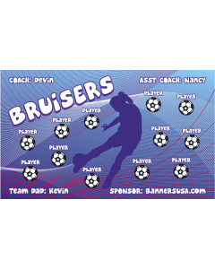 Bruisers Soccer 9oz Fabric Team Banner E-Z Order