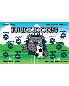 Bulldogs Soccer 9oz Fabric Team Banner E-Z Order