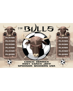 Bulls Soccer 9oz Fabric Team Banner E-Z Order