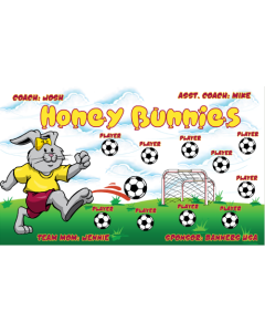 Honey Bunnies Soccer 9oz Fabric Team Banner E-Z Order