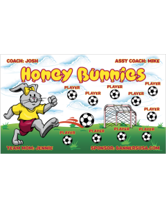 Honey Bunnies Soccer 9oz Fabric Team Banner E-Z Order