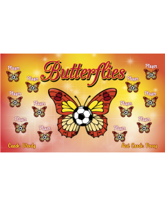 Butterflies Soccer 9oz Fabric Team Banner E-Z Order