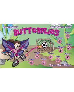 Butterflies Soccer 9oz Fabric Team Banner E-Z Order