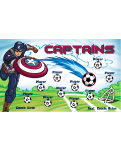 Captains Soccer 9oz Fabric Team Banner E-Z Order