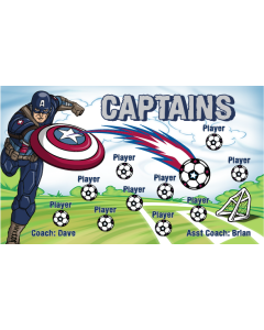 Captains Soccer 9oz Fabric Team Banner E-Z Order