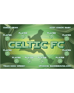 Celtic FC Soccer 9oz Fabric Team Banner E-Z Order