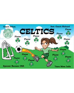 Celtics Soccer 9oz Fabric Team Banner E-Z Order