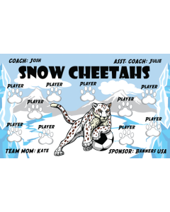 Snow Cheetahs Soccer 9oz Fabric Team Banner E-Z Order