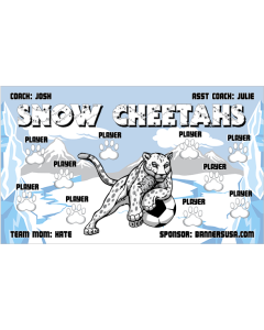 Snow Cheetahs Soccer 9oz Fabric Team Banner E-Z Order