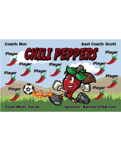 Chili Peppers Soccer 9oz Fabric Team Banner E-Z Order