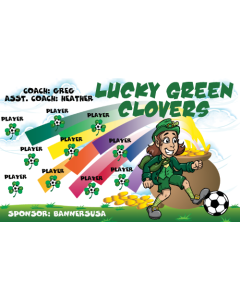 Lucky Clovers Soccer 9oz Fabric Team Banner E-Z Order