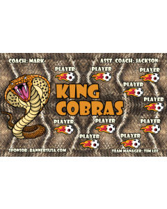 King Cobras Soccer 9oz Fabric Team Banner E-Z Order