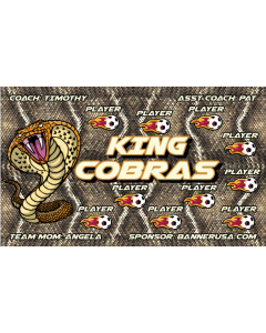 King Cobras Soccer 9oz Fabric Team Banner E-Z Order
