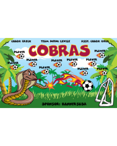 Cobras Soccer 9oz Fabric Team Banner E-Z Order