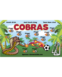 Cobras Soccer 9oz Fabric Team Banner E-Z Order