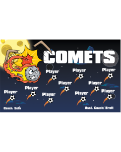 Comets Soccer 9oz Fabric Team Banner E-Z Order