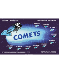Comets Soccer 9oz Fabric Team Banner E-Z Order