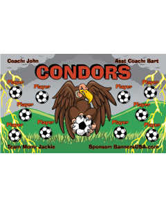 Condors Soccer 9oz Fabric Team Banner E-Z Order