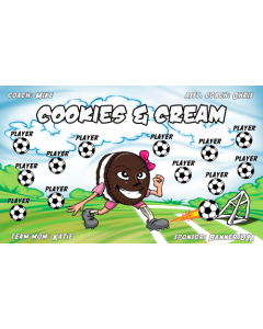 Cookies & Cream Soccer 9oz Fabric Team Banner E-Z Order