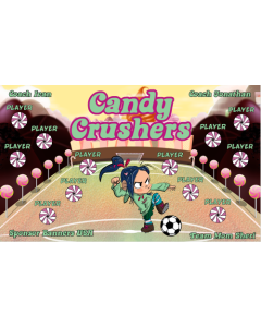 Candy Crushers Soccer 9oz Fabric Team Banner E-Z Order