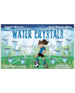 Water Crystals Soccer 9oz Fabric Team Banner E-Z Order