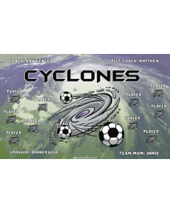 Cyclones Soccer 9oz Fabric Team Banner E-Z Order