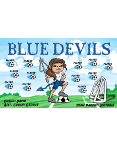 Blue Devils Soccer 9oz Fabric Team Banner E-Z Order