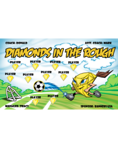 Diamonds In the Rough Soccer 9oz Fabric Team Banner E-Z Order