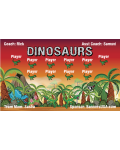 Dinosaurs Soccer 9oz Fabric Team Banner E-Z Order