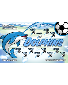 Dolphins Soccer 9oz Fabric Team Banner E-Z Order