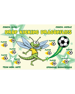 Drop Kicking Dragonflies Soccer 9oz Fabric Team Banner E-Z Order
