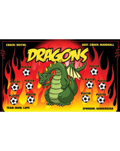 Dragons Soccer 9oz Fabric Team Banner E-Z Order