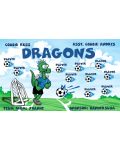 Dragons Soccer 9oz Fabric Team Banner E-Z Order